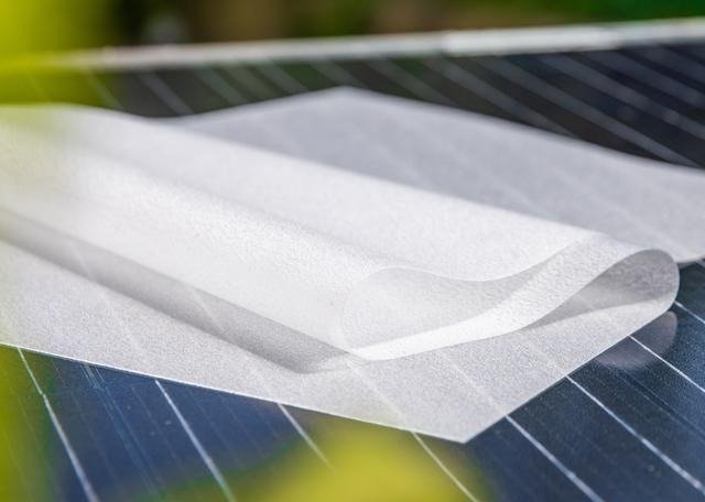 Encapsulation film material sample close-up